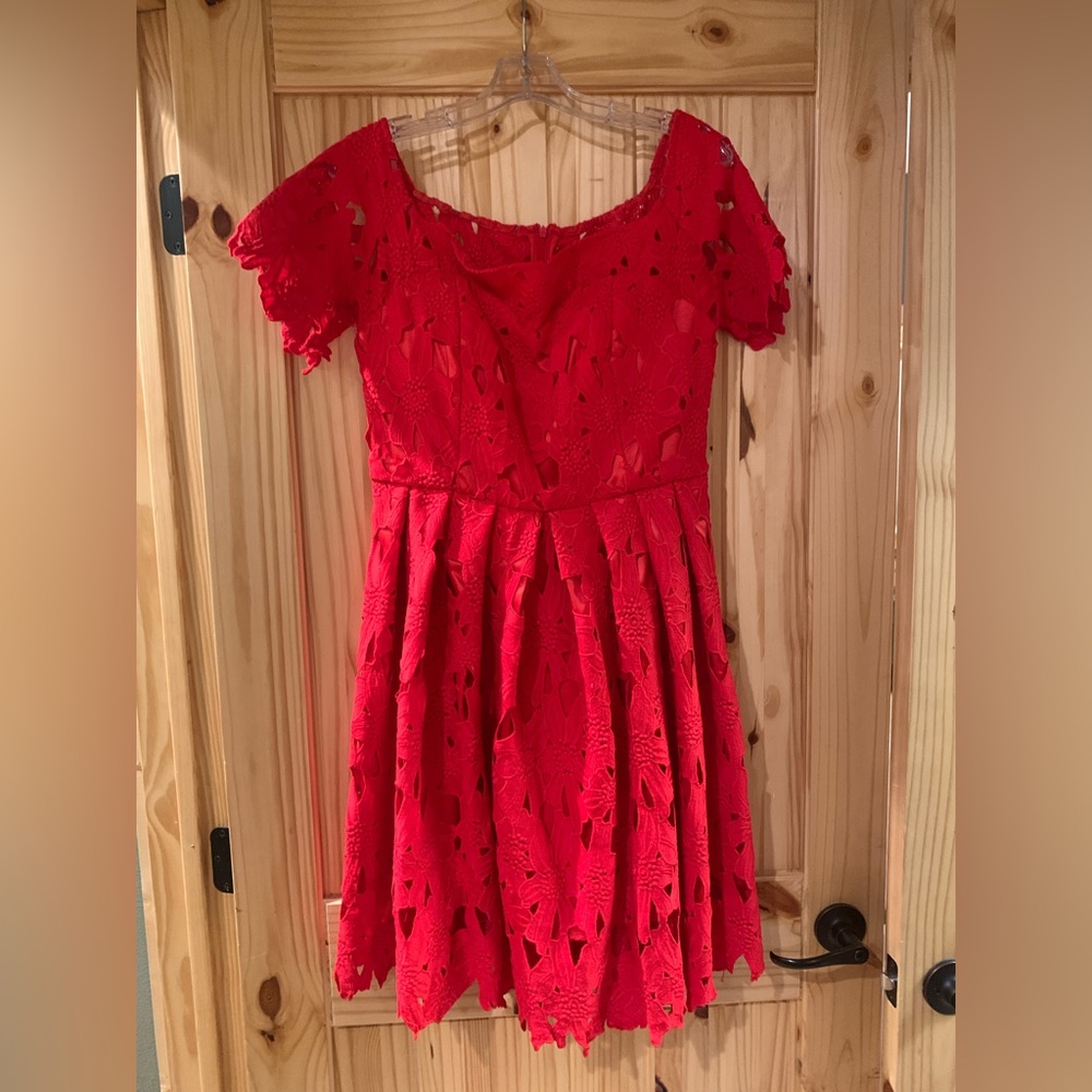 Chicwish Red Lace Dress